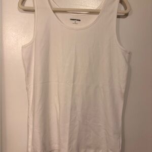 Lands' End Women's White Scoop Neck Tank